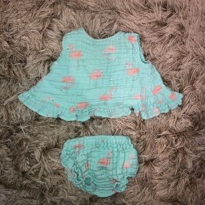 Angel Dear muslin flamingo two piece